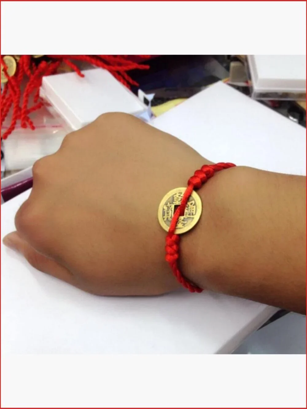Red String Lucky Coin Charm Bracelet Protection Good Luck Wealth